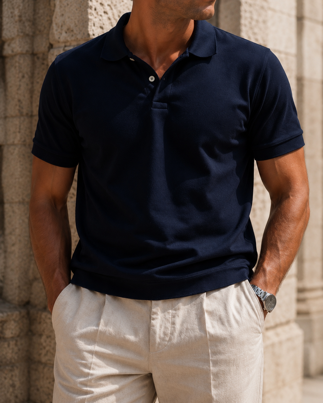 lacivert klasik polo yaka t shirt