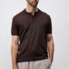 c’est moi kahverengi premium triko polo yaka t shirt