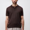 c’est moi kahverengi premium triko polo yaka t shirt
